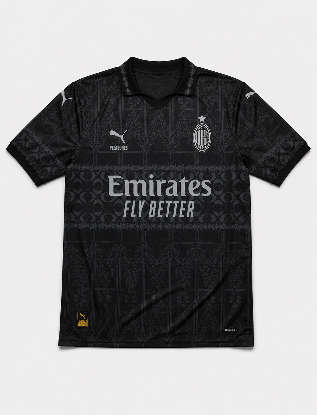 AC milan x Pleasures 23/24 Black special jersey Player version