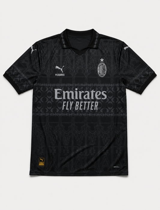 AC milan x Pleasures 23/24 Black special jersey Player version